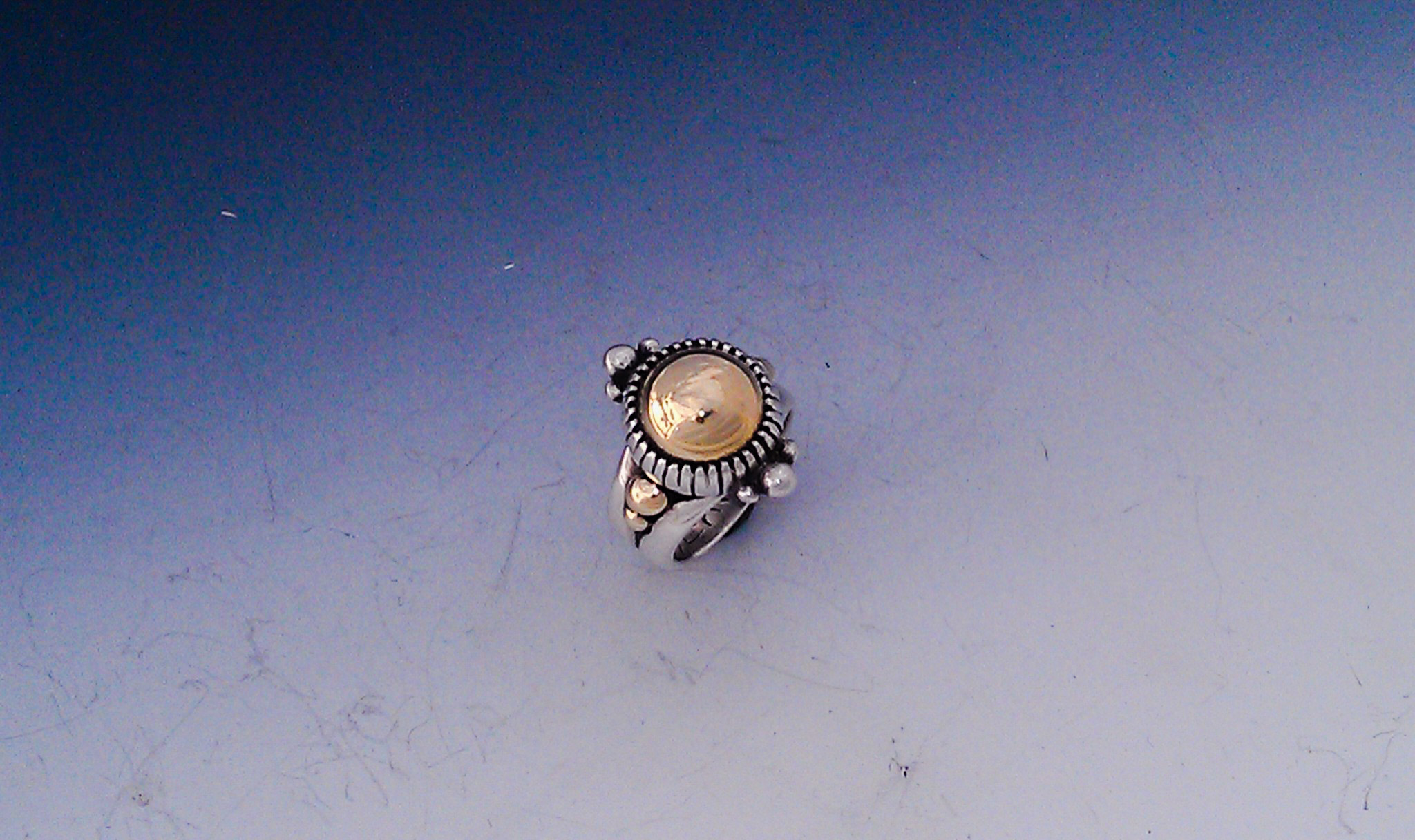 Zia Ring with Gold Detailing